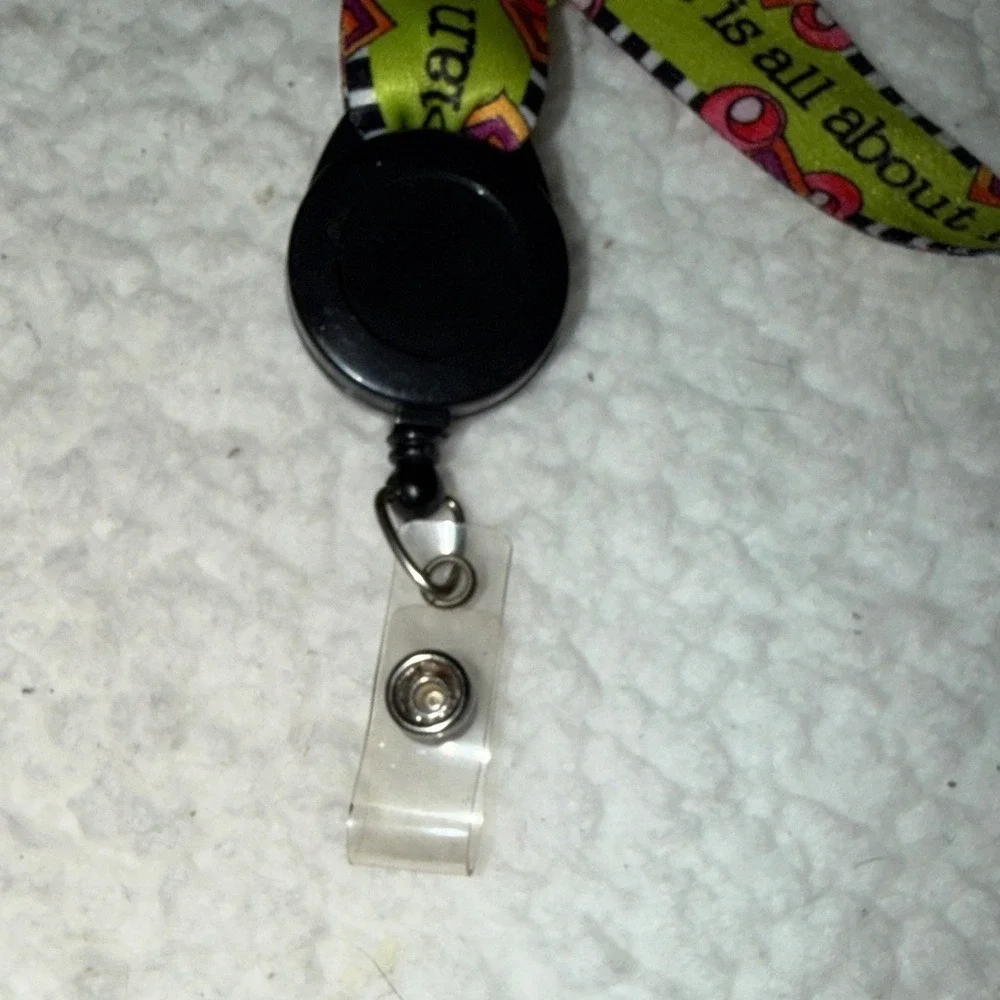 Inspirational Quote Lanyard Retractable ID Badge Reel Plan B Green Geometric